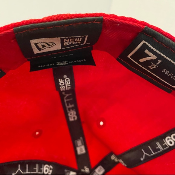 59FIFTY primitive hat size 7-1/2 red Preowned - Picture 3 of 7